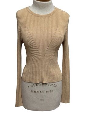 Find Me Now x Nuuly Audrey Ribbed Knit Sweater Women Open Back Ties Stretch